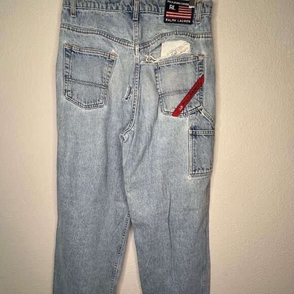 Vintage Polo Jeans Co. Distressed Worker Strip Pant Jeans - Picture 4 of 9